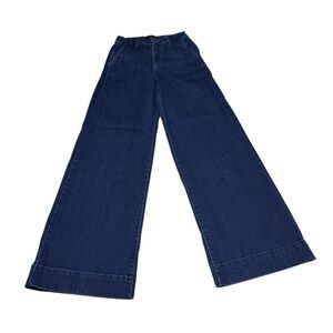 Wide-Leg Blue Jeans